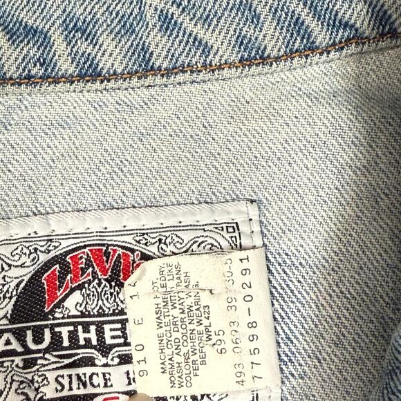 Vintage Levi's denim jacket womens small blue cropped trucker 90s - Picture 10 of 11